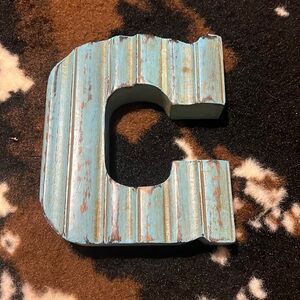Rustic blue C decor